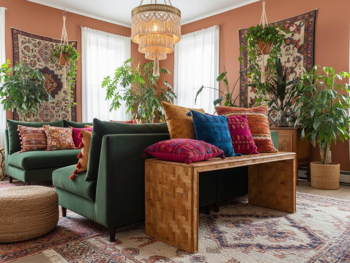 1970s minimalist bamboo & rattan bench by Vivai del Sud