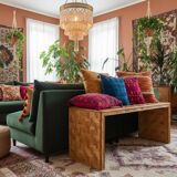 1970s minimalist bamboo & rattan bench by Vivai del Sud