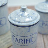 Set of 5 spice pots in enamelled sheet metal