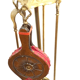 Old bronze chimney servant shovel broom bellows and clamp