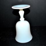 Ancient opaline white glass goblet with a soap bubble effect.