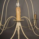 Lustre en fer blanc à 6 bras