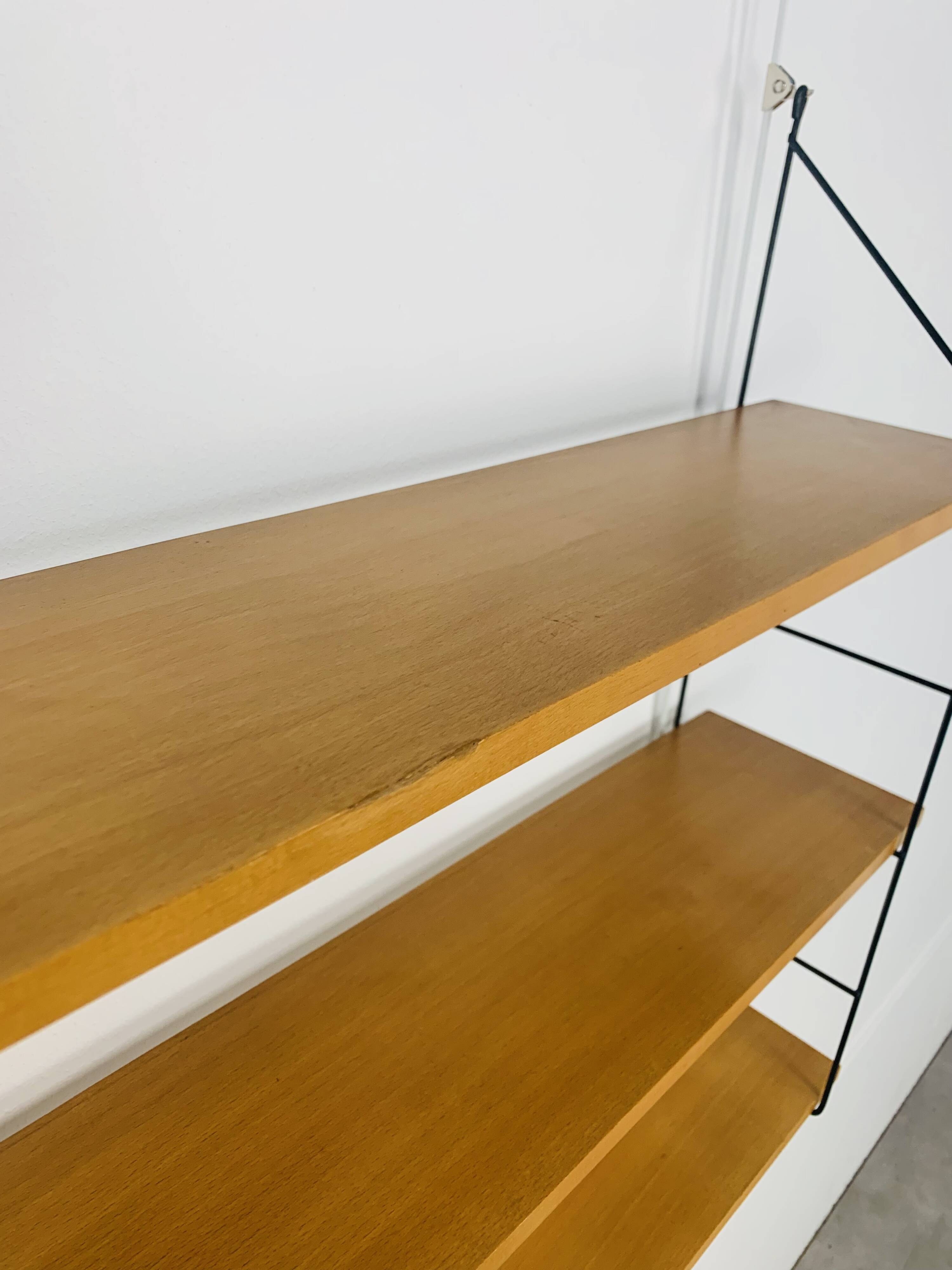 Wooden and metal string shelf, 1960s