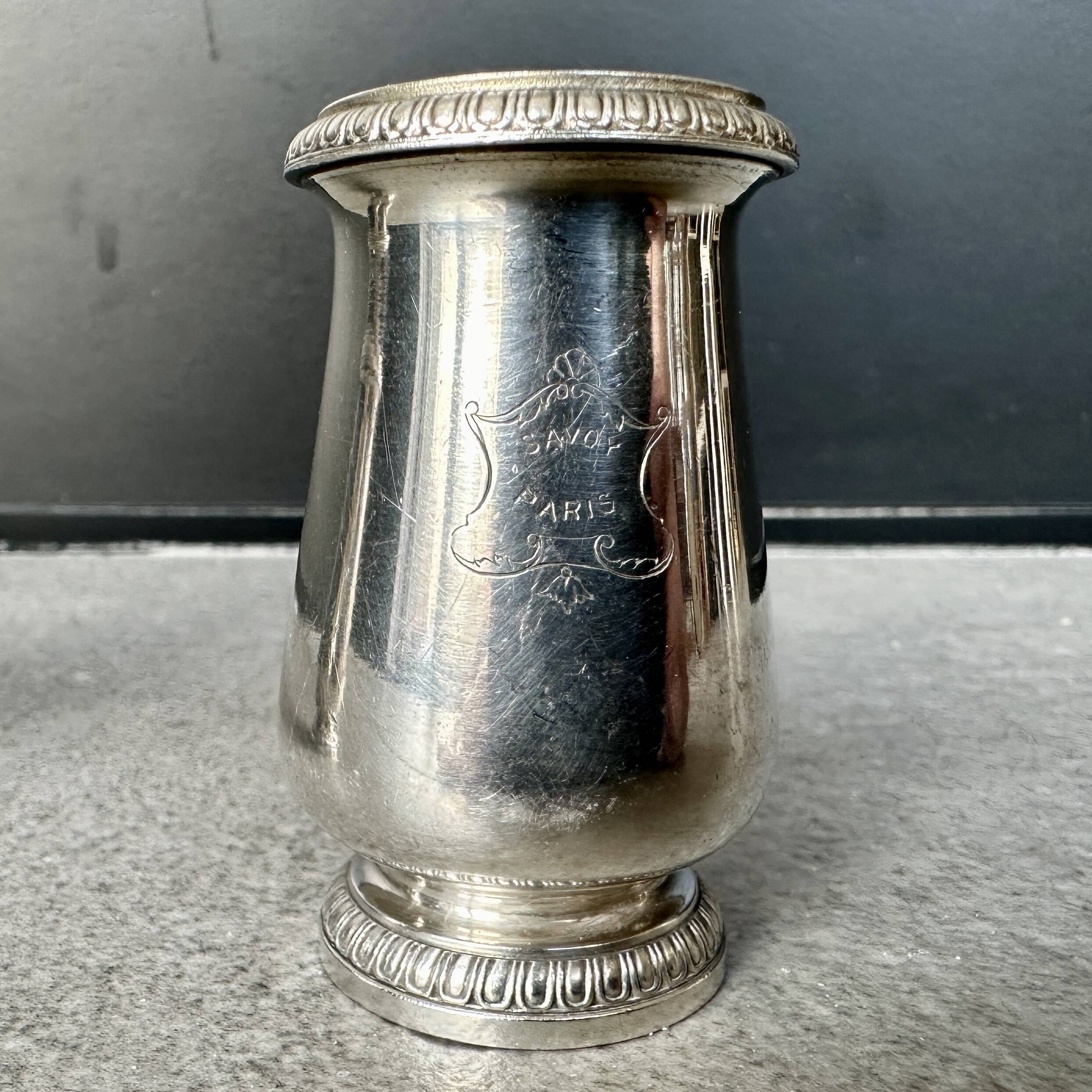 Pair of silver-plated salt cellars - Christofle goldsmith - Hôtel Savoy Paris