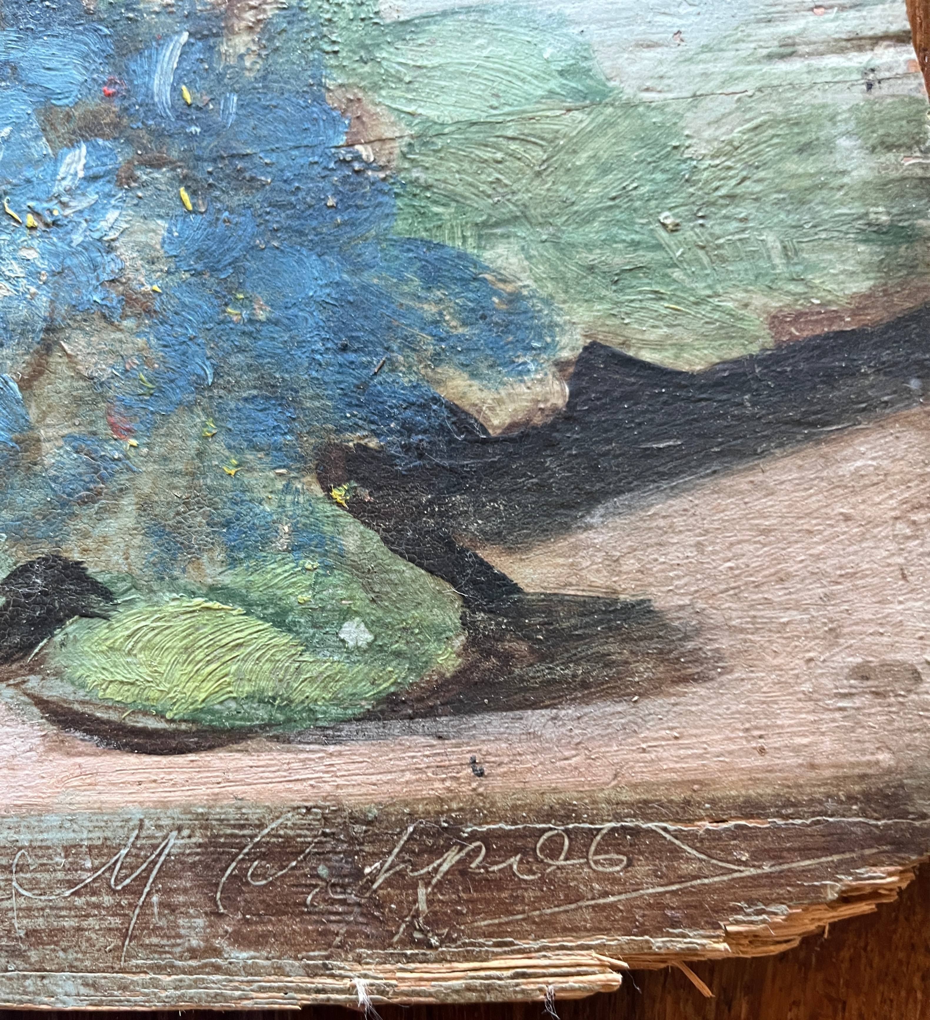 HSP painting Still life with oysters and lemon signed (to be deciphered) early X