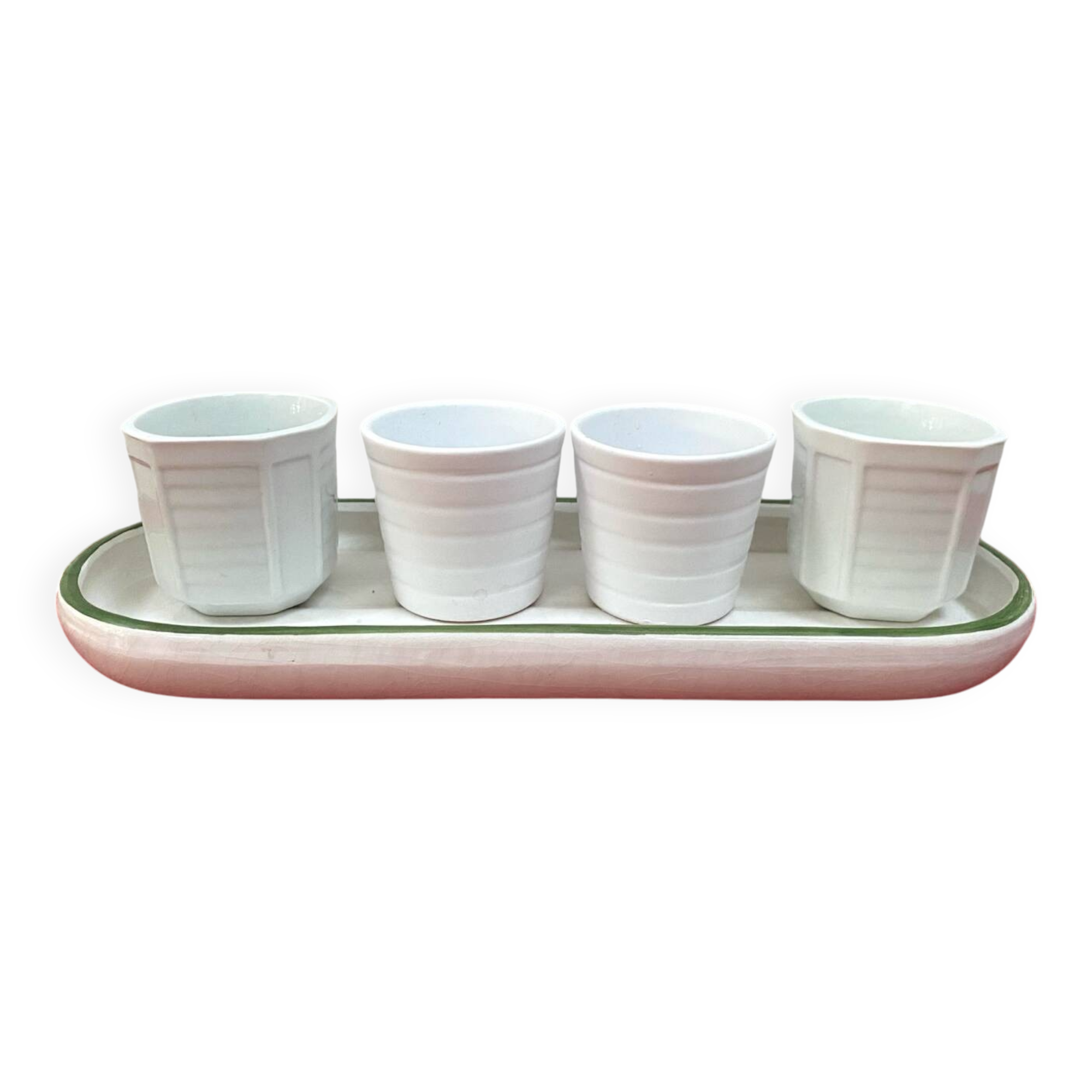 Set of 4 small ceramic plant pots
