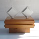 Paire lampes de chevet ou appliques Lumiance en tôle laquée