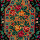 Vintage/handmade floral rug from 1970s, ukraine(moldova)