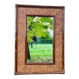 Vintage mirror, bamboo, cane and rattan, circa 1960's