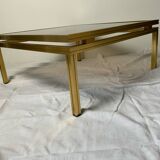 Table basse en verre et laiton