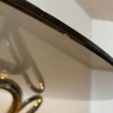 Round table in chrome and smoked glass