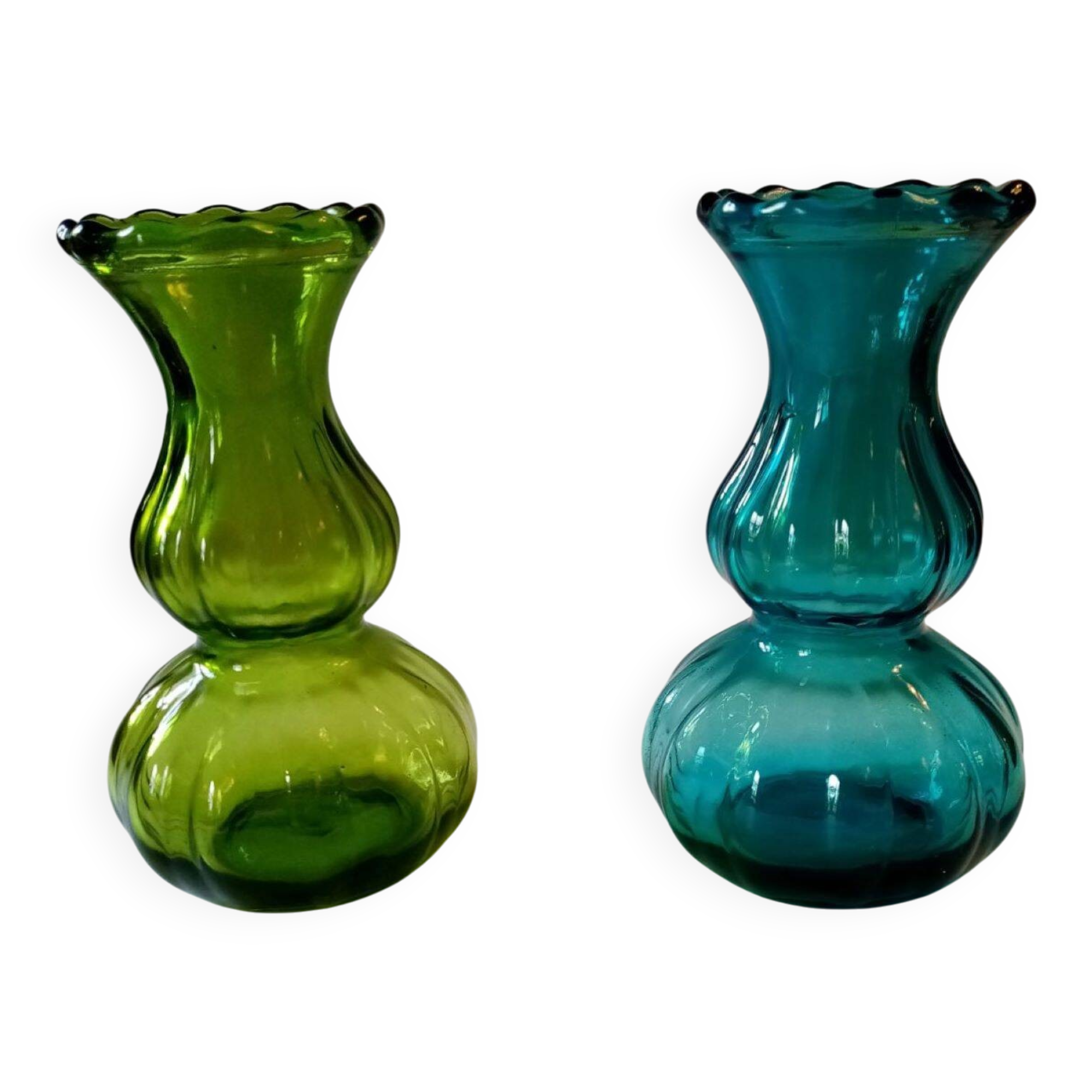 Pair of antique art deco glass vases