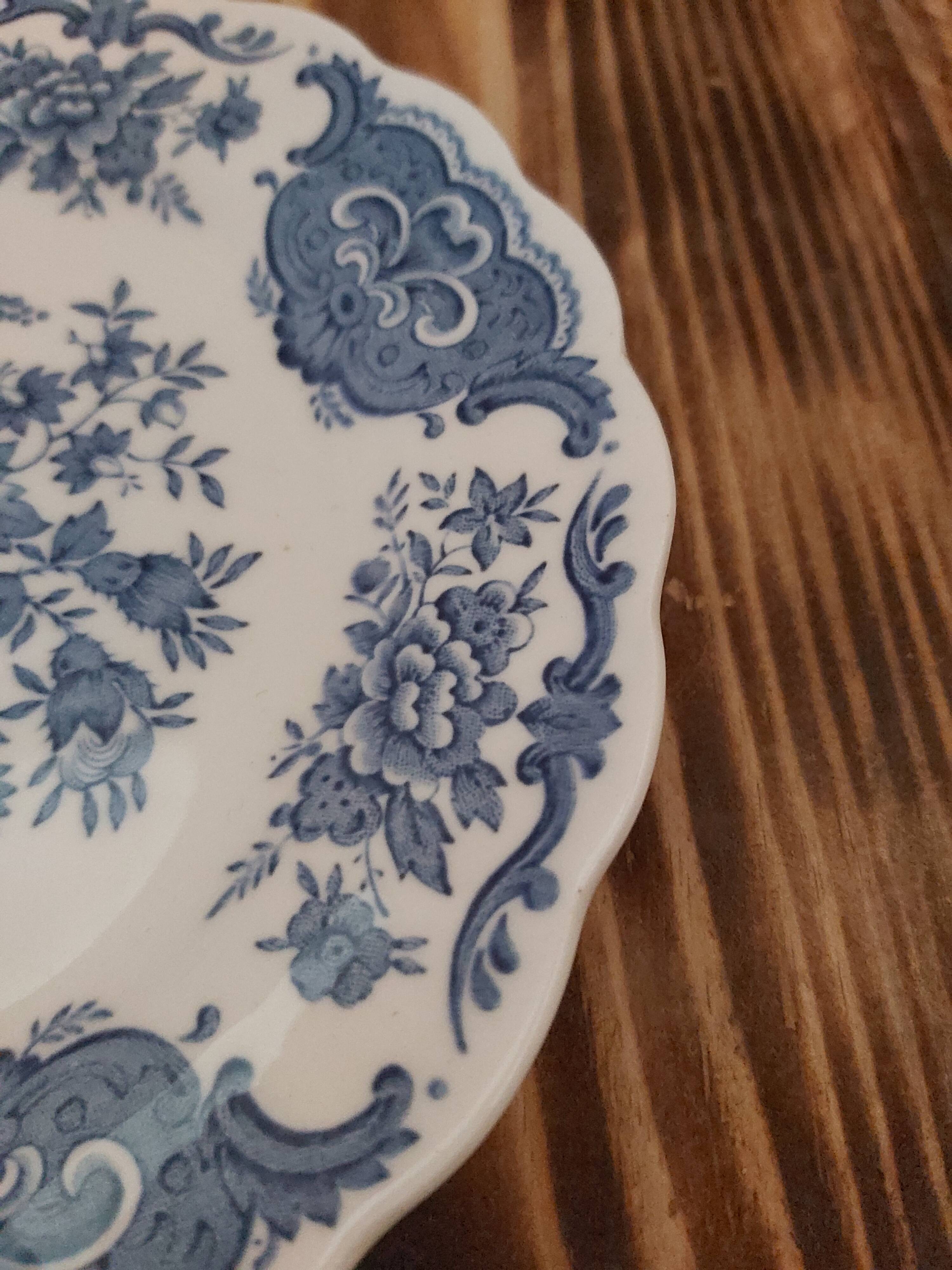 Dessert plate Ridgway Windsor blue flowers
