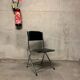 Eyrel folding chairs in chrome metal and imitation leather from the 70s
