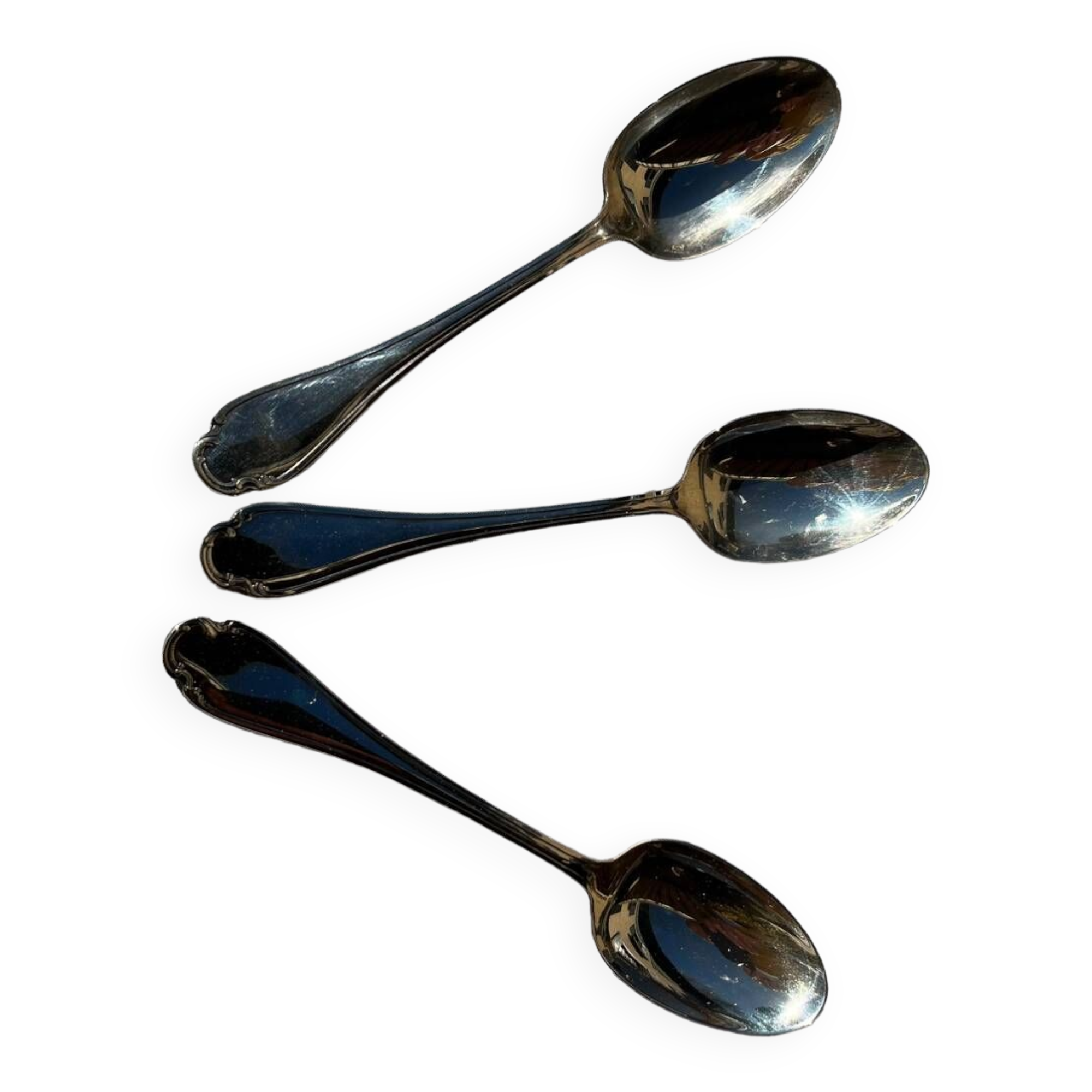 Lot de 3 cuillères  Christofle  pompadour  vintage
