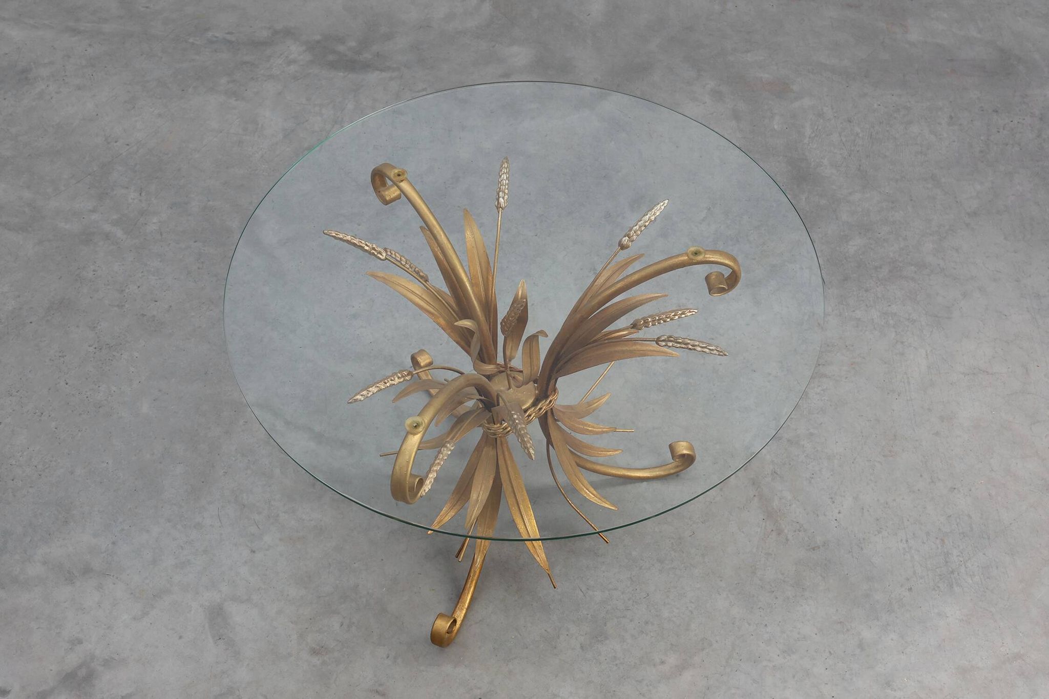 Table basse "Gerbe de blé" de style Coco Chanel, France 1960