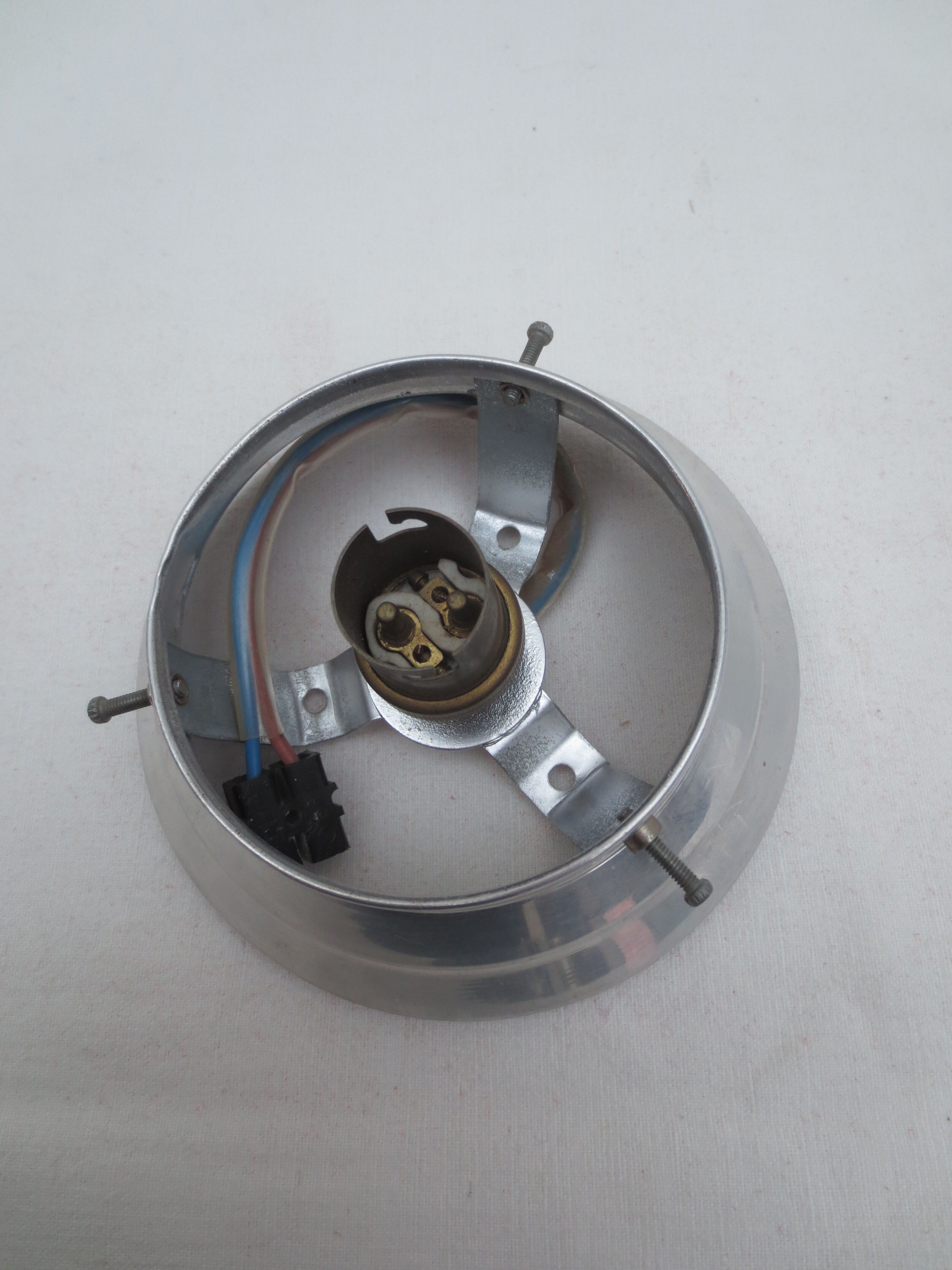 Old wall or ceiling wall lamp, white opal globe