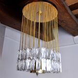 Venini ceiling lamp, cut glass, Italy, 1970