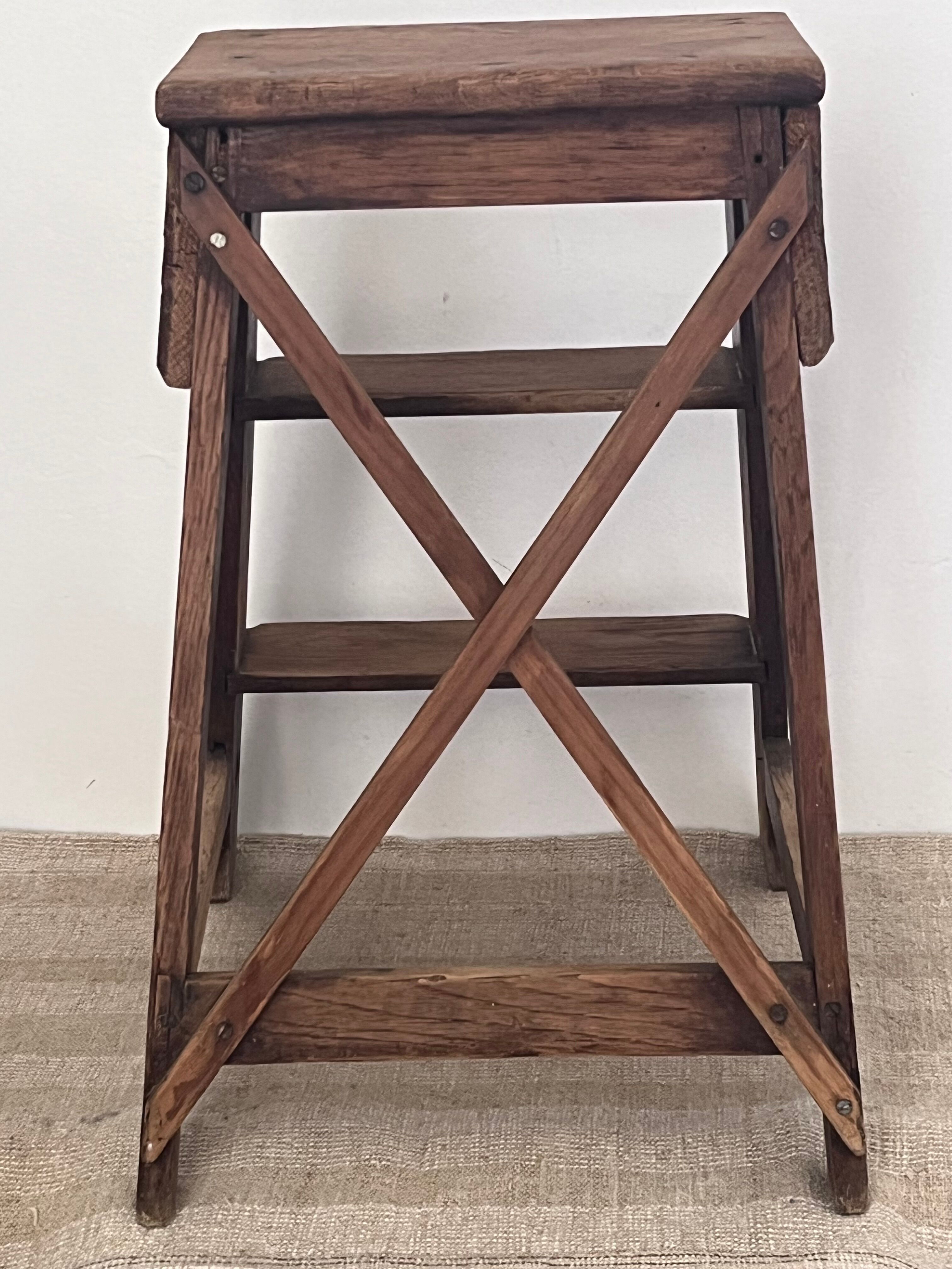 Old wooden footstool – Folk art