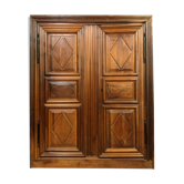 façade d’armoire en porte de passage à deux vantaux en noyer