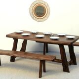 Rustic table and benches 60/70