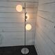 70s chrome metal floor lamp with 3 opaline ball lights