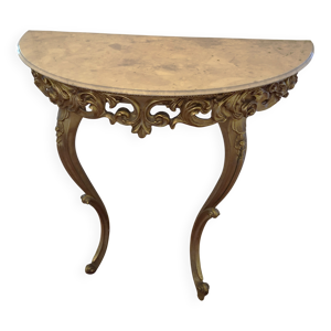 Console demi lune bois - louis dessus