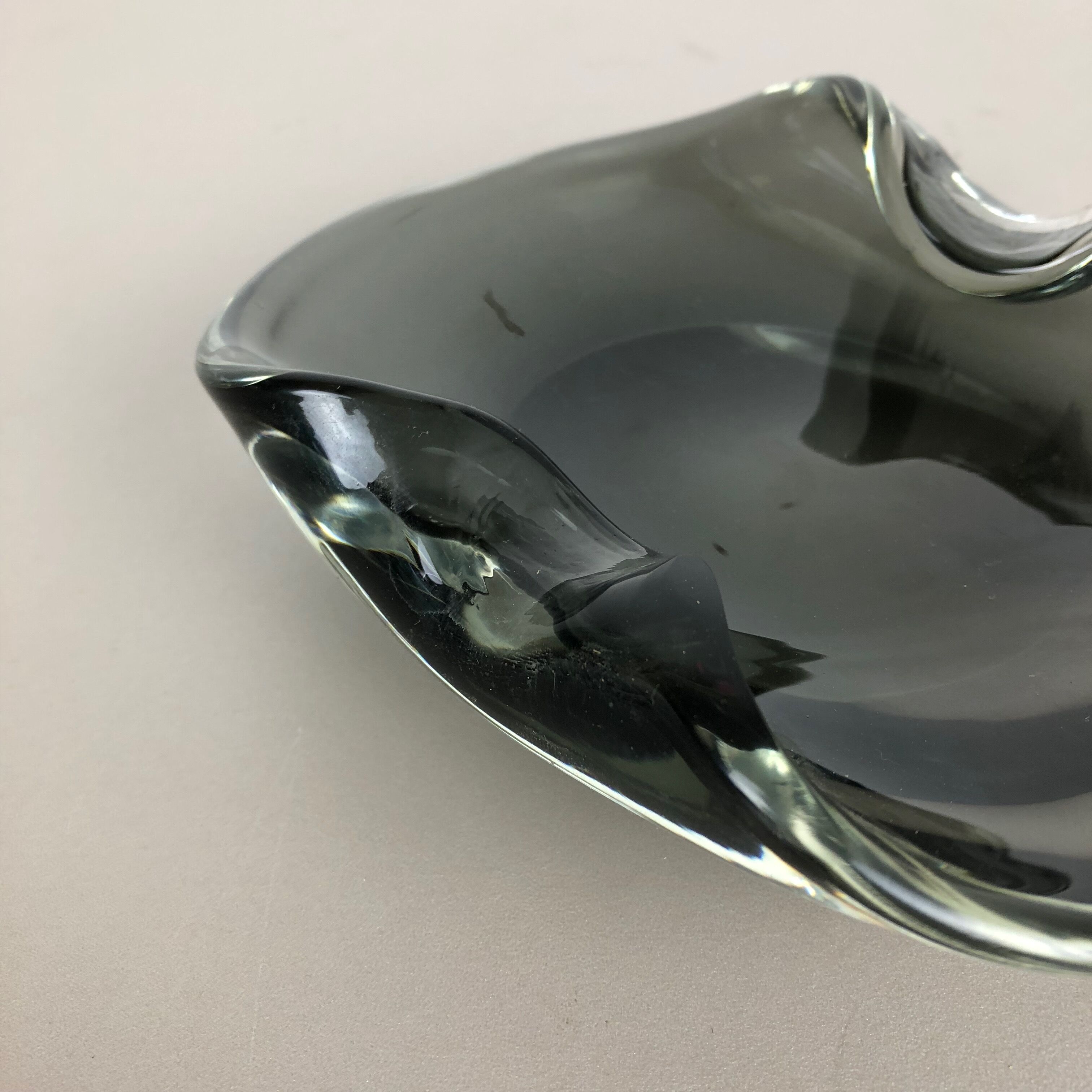 Murano glass shell bowl Antonio da Ros, Cenedese Italy 1960s No1