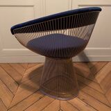 Warren Platner armchair for Knoll in blue velvet