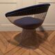 Fauteuil Warren Platner pour Knoll en velours bleu