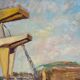Painting 1965 industrial construction site