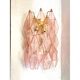 Set of Two Contemporary Pink “Poliedri” Murano Glass Gold 24k Wall Sconces
