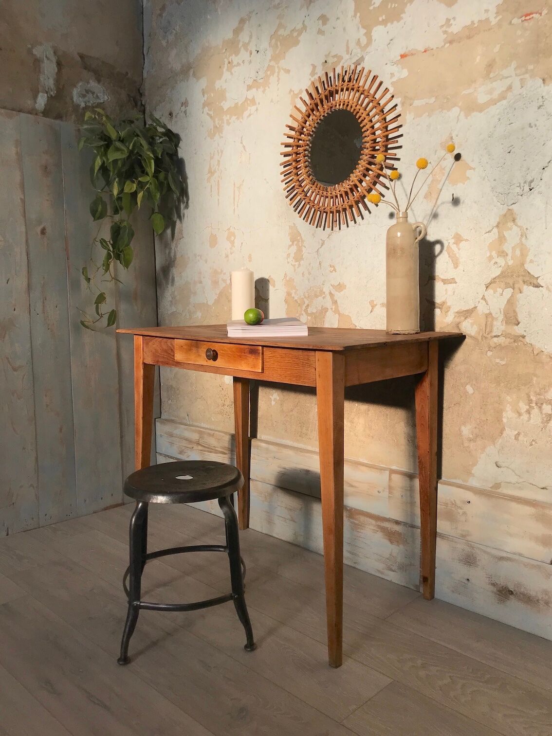 Table d'appoint esprit table de ferme