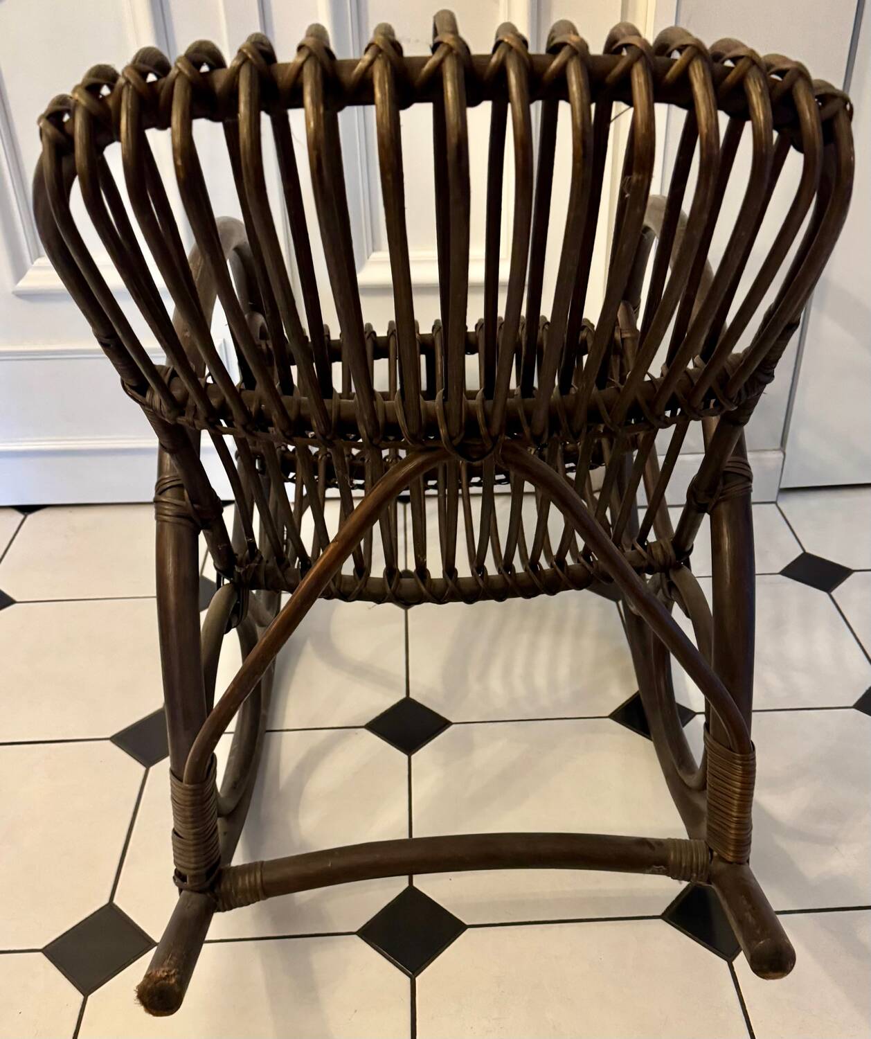 Bamboo and rattan rocking chair