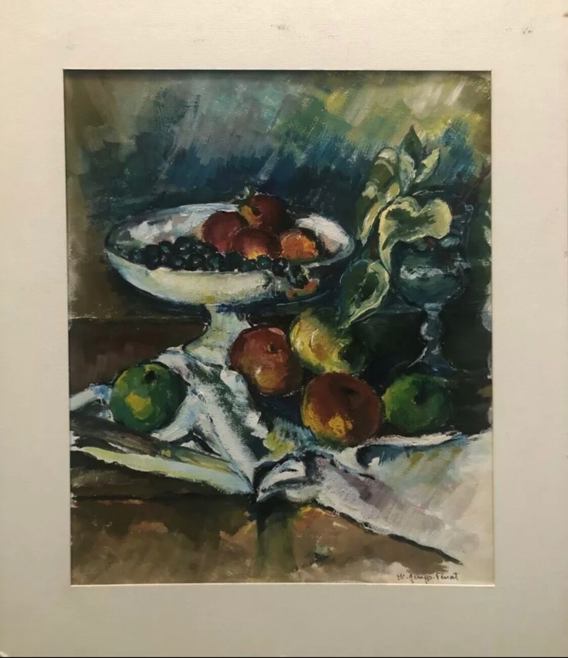 Tableau peinture ancienne nature morte XXe