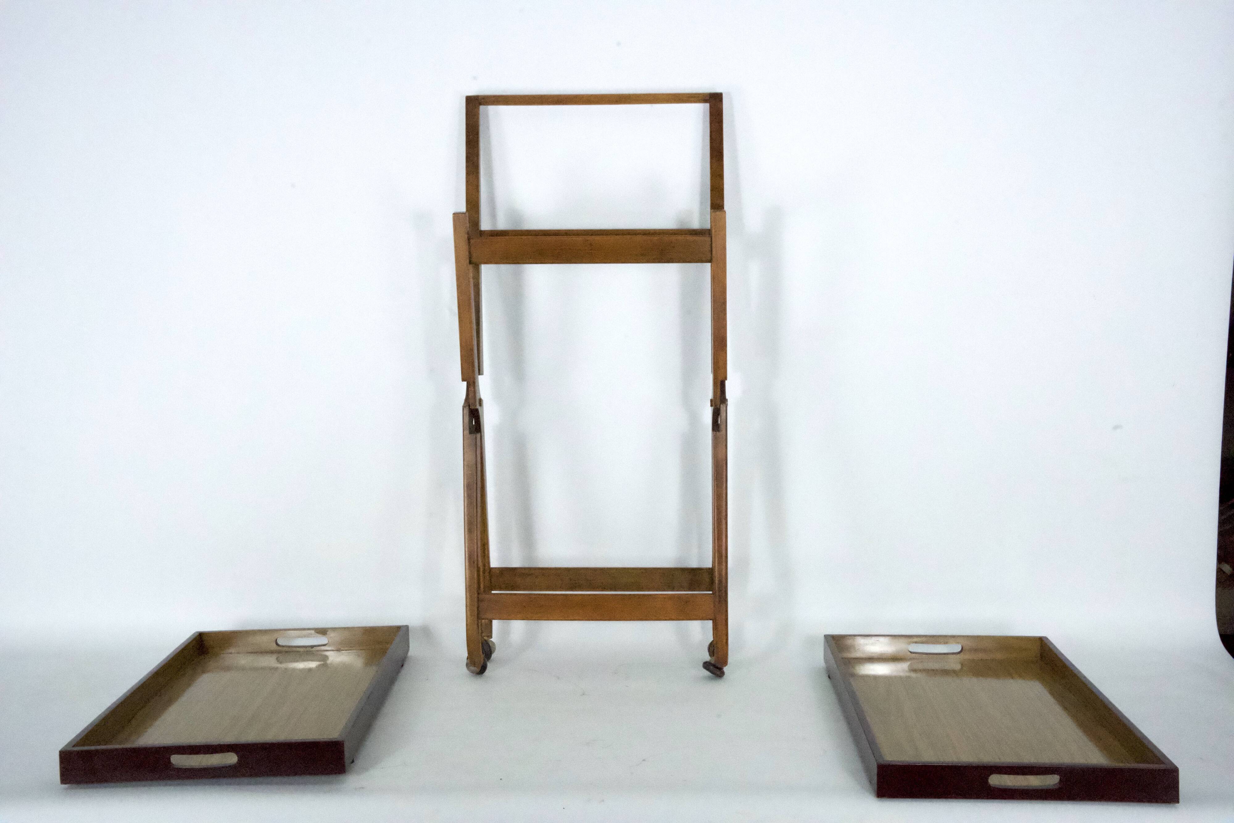 Mid-Century Wood and Formica Bar Cart, Italy 1950s.