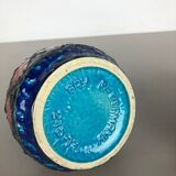 Set of 2 Multi-Color Fat Lava Op Art Pottery Vase "215-17" Bay Ceramics, Germany