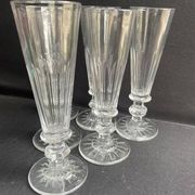 6 Baccarat/Saint Louis champagne flutes - Mid 19th century