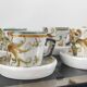 Set of 6 vintage Kéraluc Quimper coffee cups and saucers.