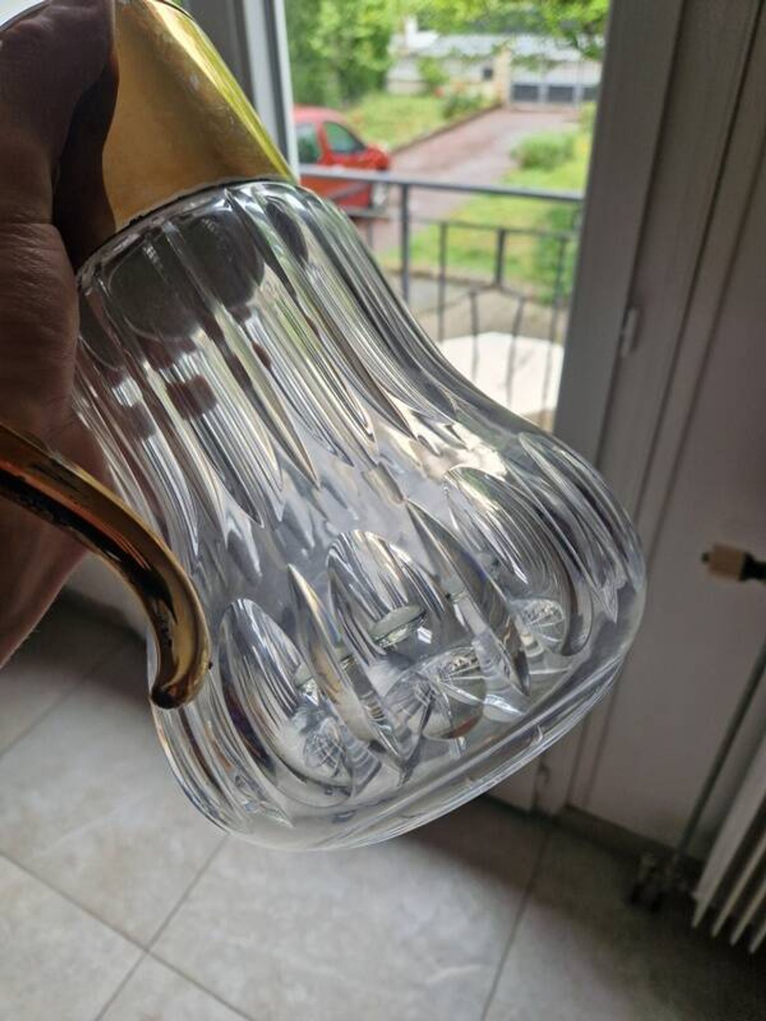 Jug for orangeade with crystal cooler, Hans Knabel, Esslingen.