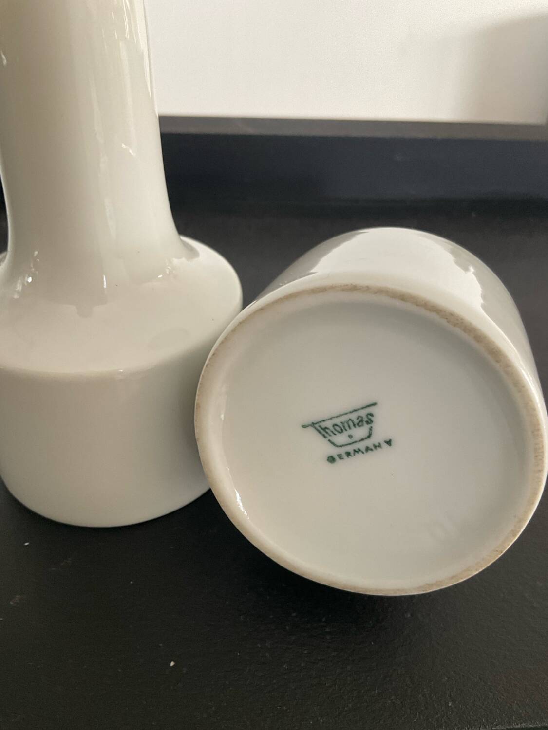 Trio of vintage West German porcelain vases