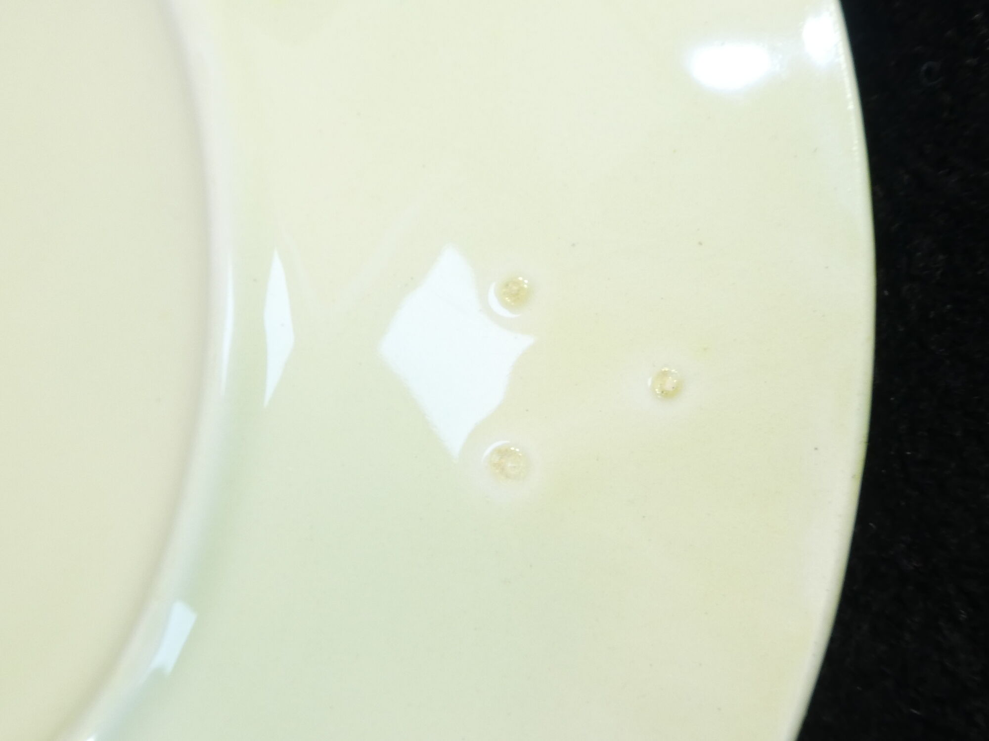 Plate in slurry with strawberry decoration and strawberry leaf