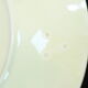 Plate in slurry with strawberry decoration and strawberry leaf