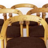Set of 6 Vintage Oak Dining Chairs – Likely Danish, 1970s – Refurbished