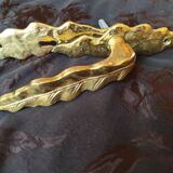 Large bronze door handle with cover plate