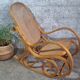 Rocking-chair style Thonet hêtre courbé & cannage – années 60