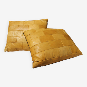 Vintage leather cushions