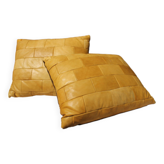 Vintage leather cushions