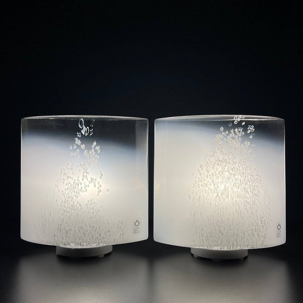 Idra table lamps in Murano glass by Rosanna Toso for Leucos, Italy, 1980s, set of 2