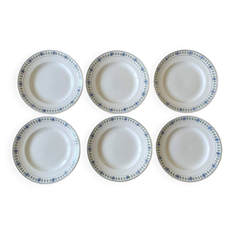 Assiettes plates anciennes en faïence de Saint-Amand (Nord)